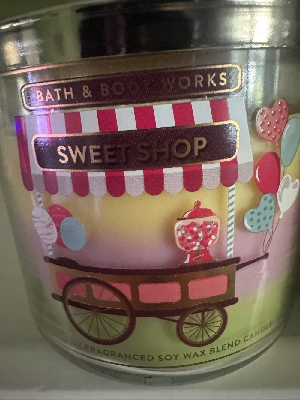Bath & Body Works Sweet Shop Candle Trio-Tone Yellow Pink Purple X2